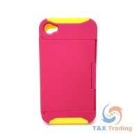    Apple iPhone 4G/4S - Pink Hard Case With Kickstand